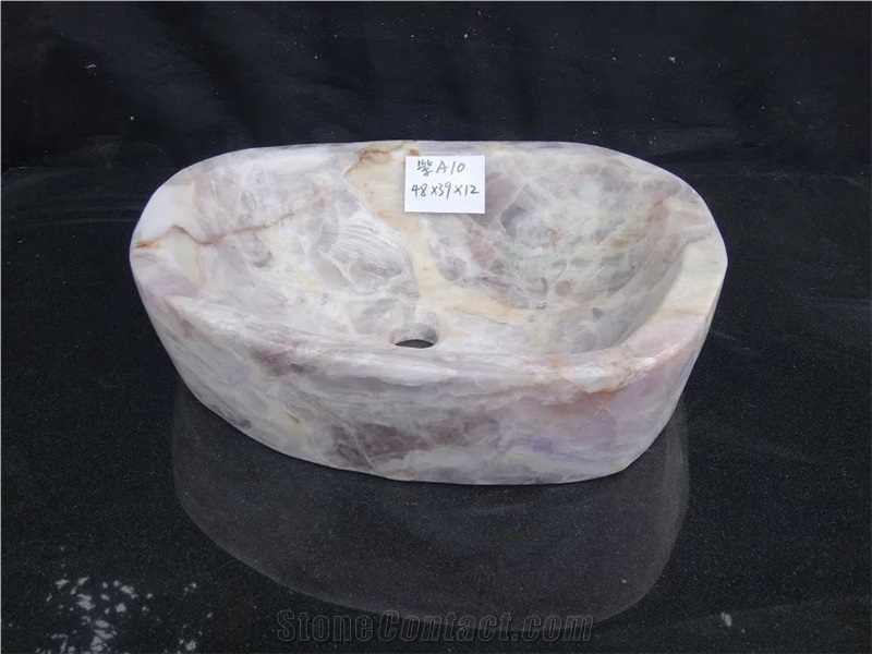 Lilac Fluorite Vessel Sink,Luxury Stone Wash Bowls