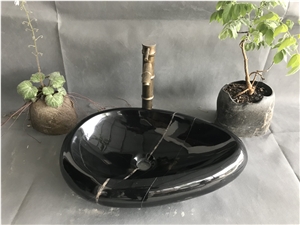 Nero Marquina Marble Natural Stone Wash Basin