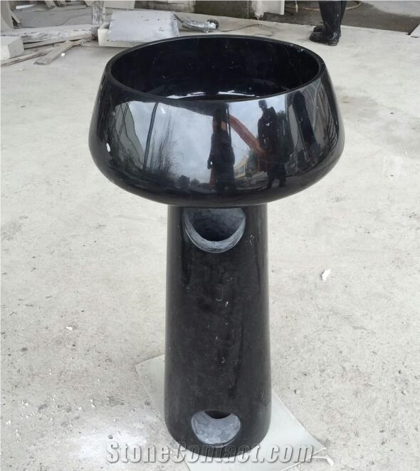 Nero Marquina Pedestal Sink Free Standing Sink