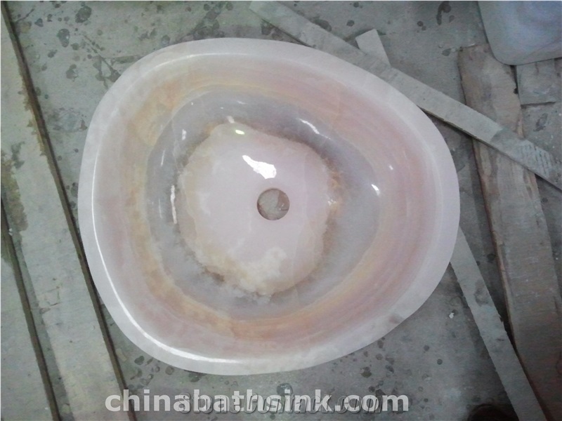 Pink Onyx Sinks, Pink Onyx Basins, Onyx Wash Basin