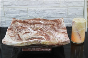 Red Onyx Vessel Sinks,Nature Stone Bathroom Basin