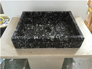 Sea Shell Marble Bath Sink Rectangel Basin