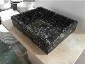 Sea Shell Marble Bath Sink Rectangel Basin