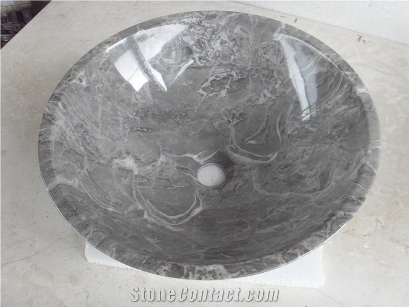 Seashell Marble Round Sinks,Nature Stone Basins