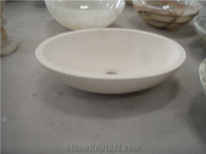 White Limestone Vessel Sinks,Limestone Basins,