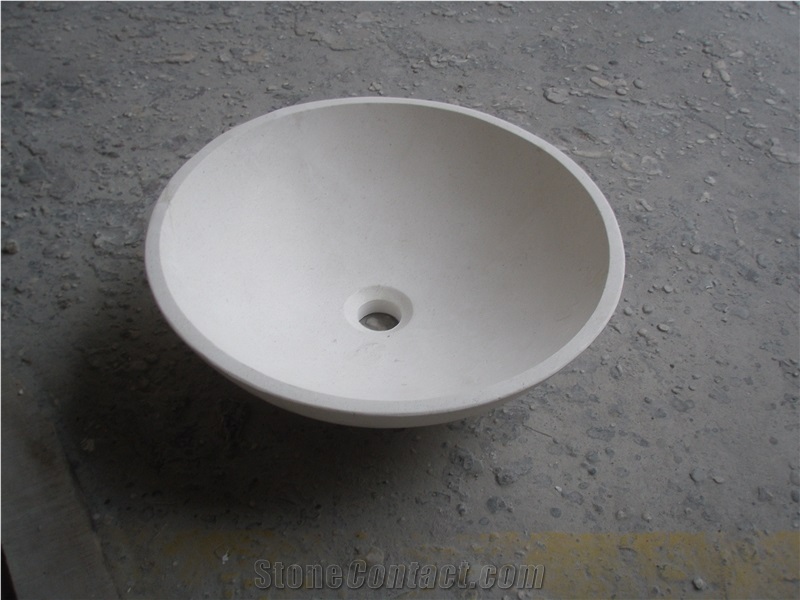 White Limestone Vessel Sinks,Limestone Basins,