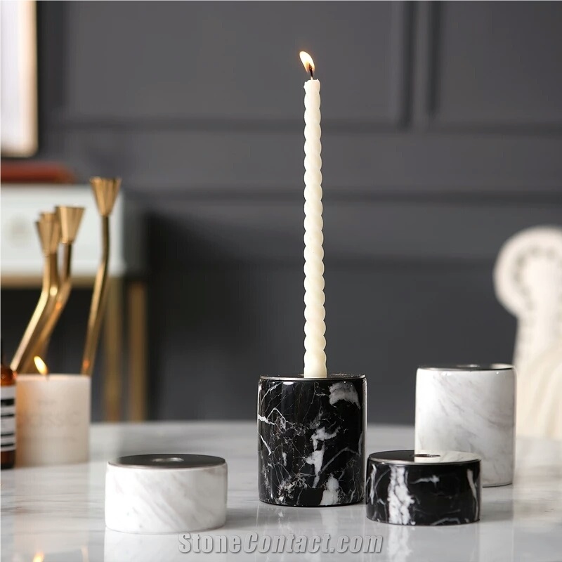 White Marble Candle Holders & Accessories