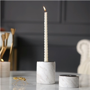White Marble Candle Holders & Accessories