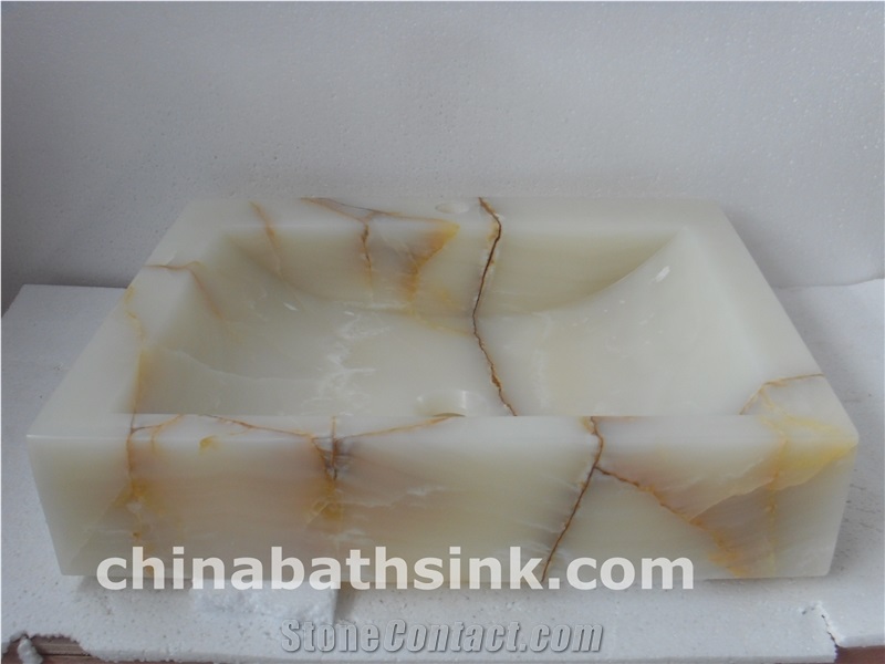 White Onyx Art Sinks,Marble Basins,Stone Wash Bowl