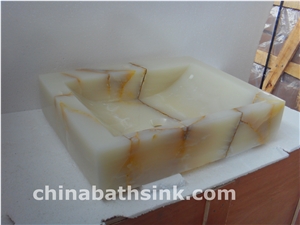 White Onyx Art Sinks,Marble Basins,Stone Wash Bowl