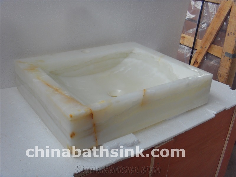 White Onyx Art Sinks,Marble Basins,Stone Wash Bowl