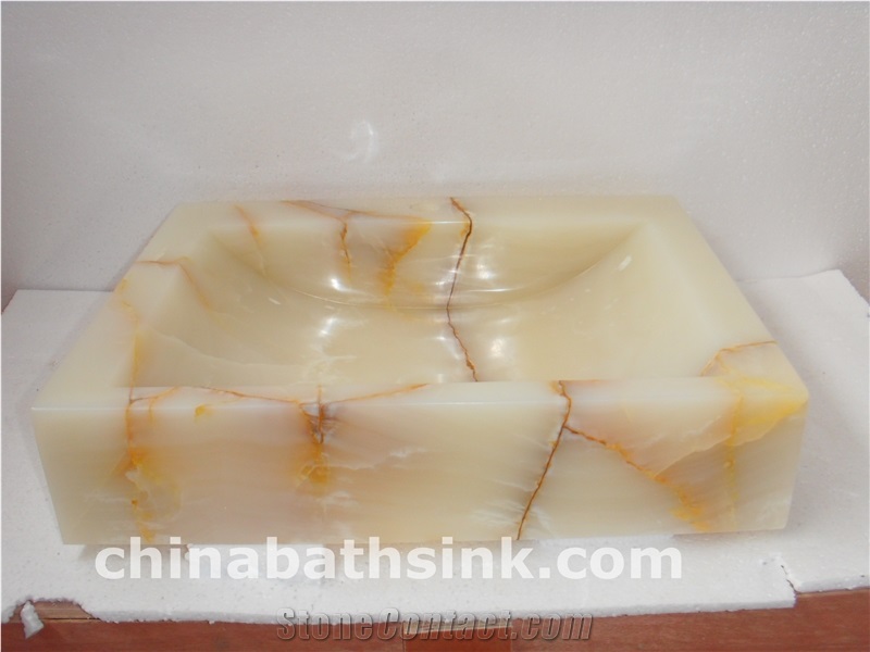 White Onyx Art Sinks,Marble Basins,Stone Wash Bowl