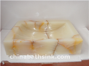 White Onyx Art Sinks,Marble Basins,Stone Wash Bowl