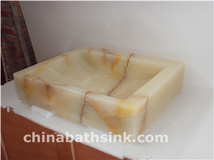 White Onyx Art Sinks,Marble Basins,Stone Wash Bowl
