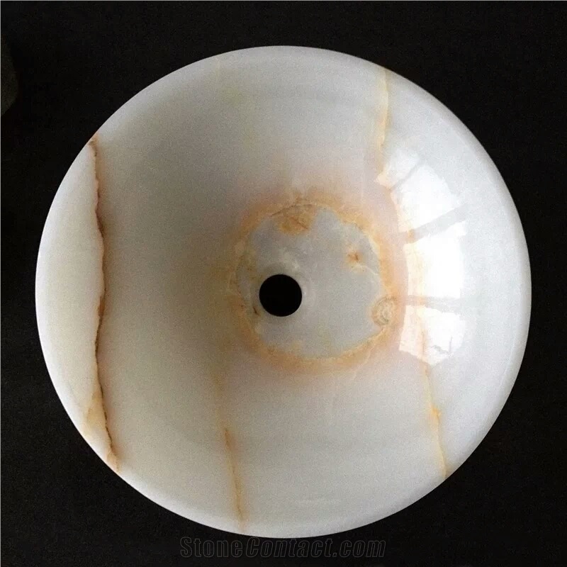 White Onyx Round Sinks,White Onyx Wash Basins