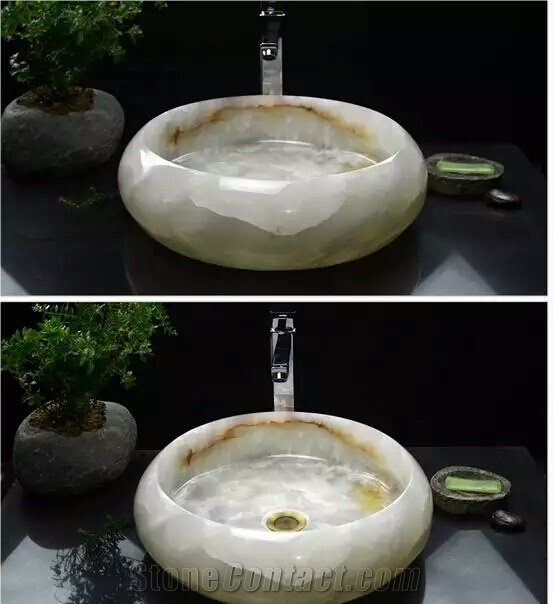 White Onyx Sinks, White Onyx Basins,Stone Basins