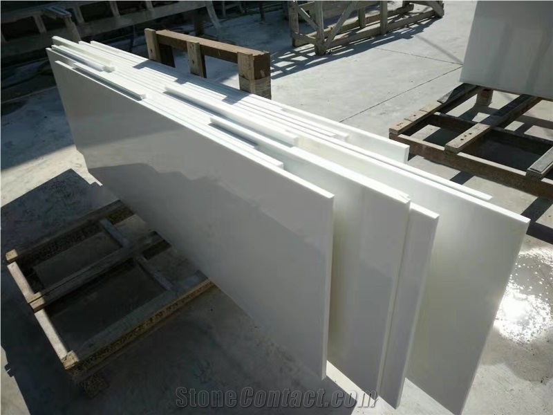 White Quartz Stone Bathroom Tops, Engineered Tops