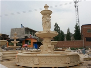Yellow Limestone Pool Fountain Garden Fountains