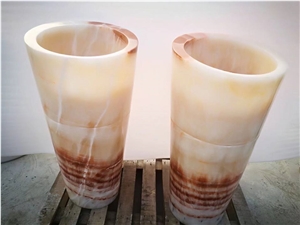 Yellow Onyx Pedestal Sinks,Onyx Pedestal Basins
