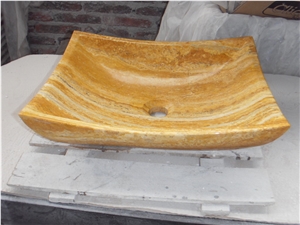Yellow Travertine Bathroom Sinks,Travertine Basins