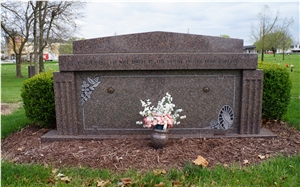 Mahogany Granite 2 Crypts Private Mausoleum