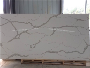 Calacatta Nuvo White Quartz Slabs &Tiles For Floor
