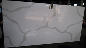 Calacatta Nuvo White Quartz Slabs &Tiles For Floor