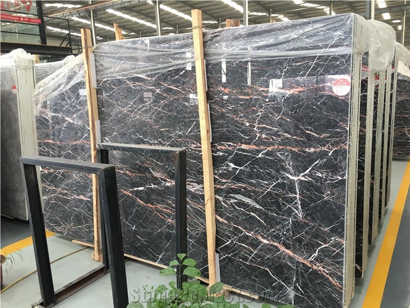 Nero Port Laurent Marble,Black Gold Slab & Tile