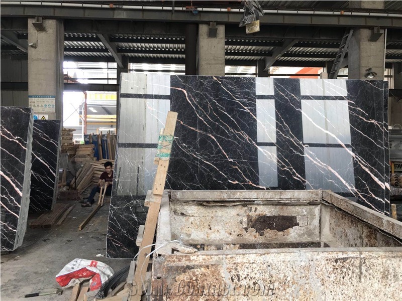 Nero Port Laurent Marble,Black Gold Slab & Tile