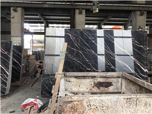 Nero Port Laurent Marble,Black Gold Slab & Tile