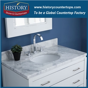 White Carrara Marble Bath Tops Custom Vanity Top