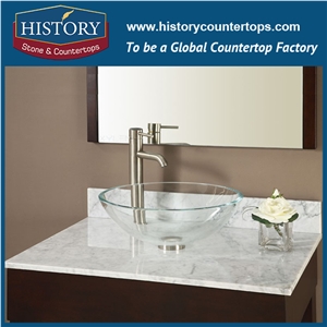 White Carrara Marble Bath Tops Custom Vanity Top