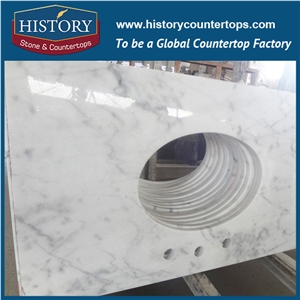 White Carrara Marble Bath Tops Custom Vanity Top