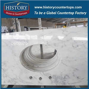 White Carrara Marble Bath Tops Custom Vanity Top