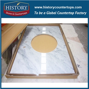 White Carrara Marble Bath Tops Custom Vanity Top