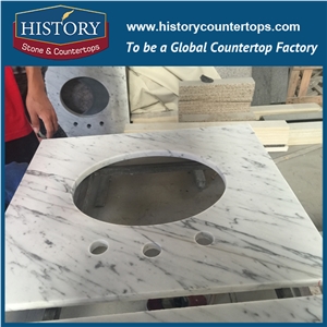 White Carrara Marble Bath Tops Custom Vanity Top