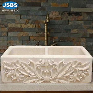 Natural Red Stone Marble Wash Basin Sink