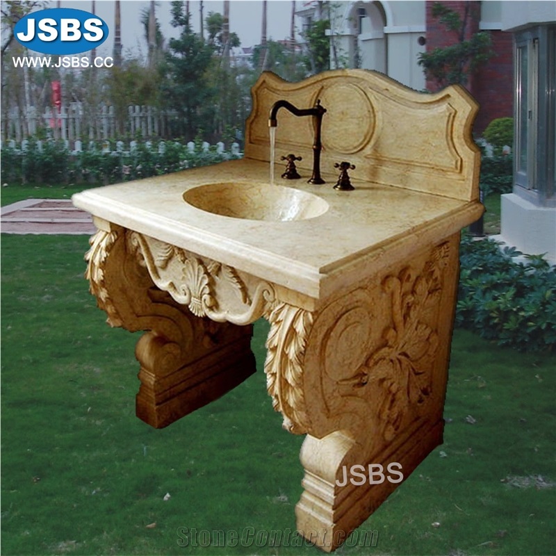 Natural Red Stone Marble Wash Basin Sink