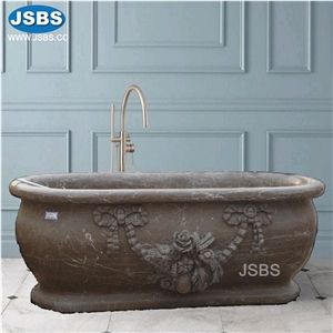 Natural Stone Carved Bath Tub White Marble Bathtub Design