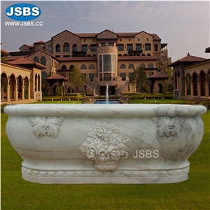 Natural Stone Carved Bath Tub White Marble Bathtub Design