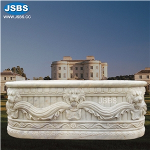 Natural Stone Carved Bath Tub White Marble Bathtub Design