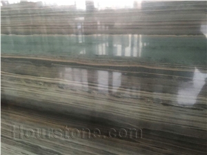 Green Wooden Grain Marble Slab,Wall Cladding