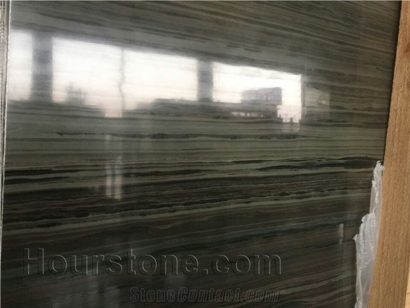 Green Wooden Grain Marble Slab,Wall Cladding