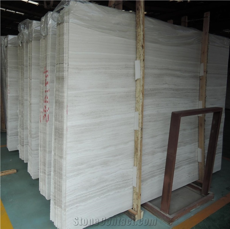 Wooden White Marble Slabs & Tiles for Floor Wall