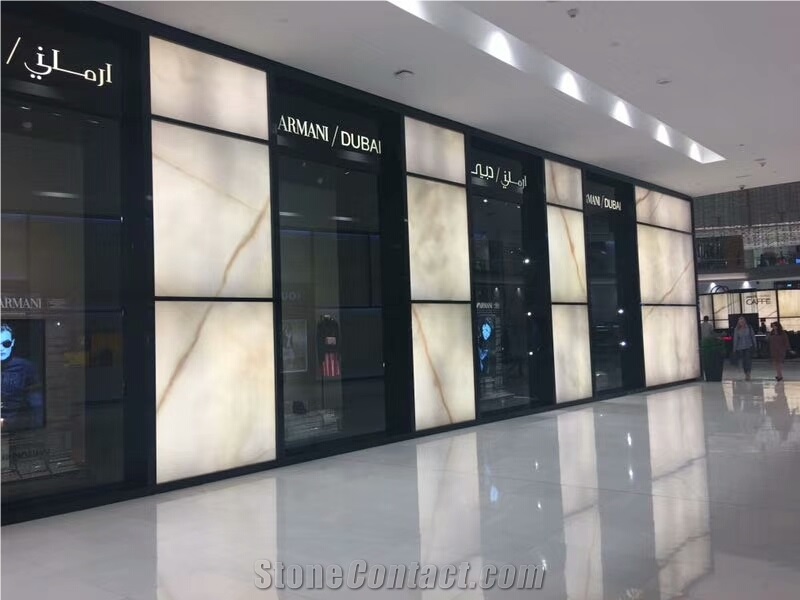 White Snow Onyx Slab Cut to Tiles
