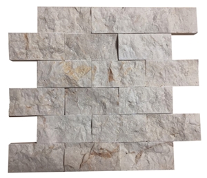 5x10cm Beige Marble Split Face Mosaic