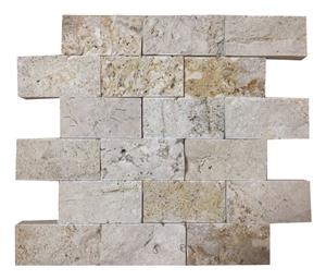 5x10cm Rustic Travertine Split Face Mosaic