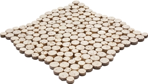 Light Travertine Round Mosaic
