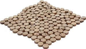 Noce Travertine Round Mosaic