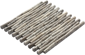 Silver Travertine Bamboo Mosaic